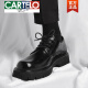 
CARTELO Leather Shoes Men's Derby Men's Casual Business Workwear Fashion Trendy Brock Thick Sole Low Top Big Head Martin Boots Black 6626 Four Seasons Model 40 Standard Leather Shoe Size
