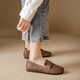 Kanglibi genuine leather soft sole mother shoes single shoes middle-aged and old comfortable and not tired leather shoes middle-aged and old young and non-slip women's shoes spring and autumn style 677 hole style bean paste color mother comfortable and good shoes 39