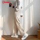 BAOMINGLI iron-free suit trousers for men in autumn new style loose trendy semi-elastic suit trousers for men Korean style straight wedding groomsmen small suit trousers wide leg casual long trousers for men black L
