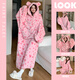 XiANGyaxin Coral Velvet Cabinage de nuit pour les femmes en automne et hiver en velours épaission Carton de pyjamas mignon Long Champion de nuit Loose Home Vêtements 673 Pink Leopard Print L 110-130Jin [Jin est égal à 0,5 kg]