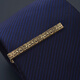 XIERWEI auspicious pattern tie clip men and women's fixed buckle business clip buckle pin collar clamp gold retro pattern tie clip