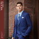 [X Hourglass Series] VICUTU suit men's suit wool blue suit top fashion slim suit jacket men VRS88311975 blue size is too small, it is recommended to choose one size larger 180/96A