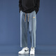 Foss Phil High Street Neun-Cross Jeans Herren Sommer Dünne atmungsaktive amerikanische trendige louale Sport- und Freizeithosen Trendy Marke 718-K830 Retro Blue L [Empfohlen 130-145jin [Jin entspricht 0,5 kg]]