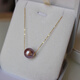 Wenying Yao Purple Edison Freshwater Pearl Passepartout 18K Gold Necklace Women's 10-11 Large Size Pendant for Mom to Love