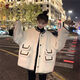 Yuanle Shen Herbst und Winter Neues kleines Duftstil-Design Nachahmungslamm Lammfell lose mittelgroße Internet-Promi-Langarmjacke für Frauen modisch 695# Taschenlammfell weiß hochwertiger Version L 106-120jin [Jin gleich 0,5 kg] [authentische Qualität]