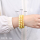 Longyin beeswax bracelet for women, Russian material bracelet, white nectar, chicken fat, yellow Buddhist beads, men's single circle, text play, fidelity birthday gift, 12mm, suitable for hand circumference 16~18cm