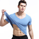 MiiOW men's vest men's seamless thin men's short-sleeved T-shirt v-neck solid color tight bottoming shirt slim underwear modal white XL