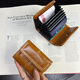 Laishuhui Card Bag Women's Small Retro Oil Wax Leather Multi-card Slot Exquisite High-end Organ Portable Driving Document Bag Retro Card Bag