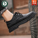 Woodpecker Herrenschuhe für den Herbst 2024 Neue trendige Business Britisch -Casual Lederschuhe Schwarze Arbeitskleidung Herbstschuhe Low Top Martin Boots Schwarz Brown 43