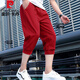 皮尔卡丹（pierre cardin）男士夏季休闲运动短裤七分裤哈伦裤收口小脚马裤青少年潮中裤 2650墨绿色 L