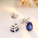 Fat Donglai quality tanzanite earrings sapphire women's Japanese and Korean fashion colored gemstone ears