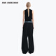 ANN ANDELMAN Wang Yuwen's same style official direct denim waistband spliced trousers straight trousers black M