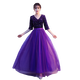 Pugos 2025 chorus performance costumes for women slim long skirts for starry night dresses temperament host singing and recitation performance costumes Purple [student middle-aged and elderly chorus] 3XL