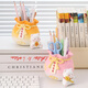 Yishangmei Geburtstagsgeschenke für Frauen Desktop -Ornamente Viel Glück bei Stifthalter Großer Lehrer -Tag Souvenirs Work Station Dekoration Sakura Katze gelbe Stifthalter (viel Glück Stifthalter)