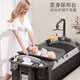 ULOP (ULOP) Crib multi-functional bed movable crib foldable splicing 0-3 year old baby shake bed sleeping artifact baby folding bed [mosquito net + diaper table + bed bell] baby supplies baby bed folding crib