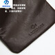 
MZXM German imported quality blue leather men's genuine leather mini wallet small coin clip women's card bag zipper business card dark brown
