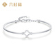 Liuguifu Jewelry four-leaf clover platinum bracelet for women, simple and fashionable pt950 bracelet birthday gift, inner diameter 55mm, about 2.5cm extension chain 5.10g