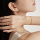 Chow Tai Fook wheat double-layer open ring gold ring for women (labor cost 120) about 3.55gF221324