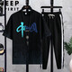 
JEEP SPIRIT Summer Teen Short Sleeve T-shirt Men 2025 New Style Boys Fashion Handsome High School Junior High School Student Sports Set 683 White (Short Sleeve + Long Trousers) XL