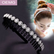 OEMG headband Korean rhinestone simple anti-slip hairband hairband face wash toothed hairpin headdress adult top clip hairpin 2 pieces (W style colorful + G style pink AB)