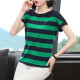 FEISIMI light luxury trendy brand short-sleeved t-shirt women's clothes women's casual summer new style 2024 summer clothing loose top picture color 4XL