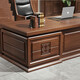 TONGTA light luxury boss desk office desk solid wood new Chinese style high-end office desk and chair combination bookcase executive desk high-end boss office furniture 3.6 meters boss table (with side table)