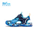 361 Children's shoes for boys and girls, sports and leisure toe-toe sandals, new summer style for middle and large children, soft soles, breathable children's beach shoes, light blue/earth blue/361 degrees white 35