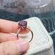 CAJJ Francois 6.0 carat amethyst ring for women, natural colored gemstone, 925 silver inlaid jewelry, size 13