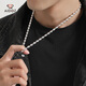 Aido Diamond Platinum Necklace Men's pt950 Platinum Olive Bead Chain Shiny Thick Plain Chain Weight 13.00g Length 55cm Thick About 2.8mm
