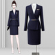 Weishipin professional wear women's suit new spring and autumn small suit temperament jewelry hotel front desk customer service work clothes suit (navy blue) suit + trousers + 403 shirt L recommended 108-117 Jin Jin equals 0.5 kg