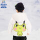 Boys and girls children's winter duck down jacket 2024 new fashionable children's cartoon warm hooded jacket Rice apricot color 105