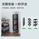 欧琳（OULIN）厨房置物架落地储物架收纳小推车可移动浴室客厅书房零食收纳架子 5009黑色3层加粗密网