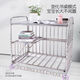 Liuzi stainless steel crib splicing large bed newborn baby bed iron crib movable with mosquito net naked bed + brown mat small bed double-layer expansion 142*60cm0-5 years old