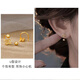 Sanskrit 2024 new style fashionable versatile simple women's earrings 18K gold-covered small fragrance style sleep-free thread 18K gold-covered color-preserving electroplating (small fragrance style)
