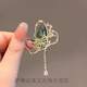 QUAMER Craft Elf Wings Brooch Women's Exquisite Ballet Girl Pin Bow Corsage Design Light Blue Butterfly Pendant Brooch
