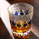 Baichunbao Edo Kiriko K9 starburst cup high-end handmade lead-free crystal cup whiskey foreign cup crystal cup gift 1 amber bottom sapphire blue dot crystal cup