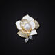 QUAMER Craft Camellia Brooch Feminine Pearl Corsage Versatile Small Fragrance Style Sweater Outerwear White One