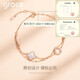 Grace Girl 18K gold diamond double-layered four-leaf clover bracelet for women rose gold jewelry Chinese Valentine's Day birthday gift for girlfriend