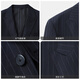Goldlion pure wool 24 autumn and winter men's suit vertical stripe brushed business suit top gray 54A suit
