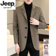 JEEP SPIRIT Light luxury high-end cashmere coat men's wool suit men's autumn and winter short down liner double-sided woolen coat for men 818 dark gray (double-sided woolen) (63 wool detachable XL (125-135Jin Jin equals 0.5 kg)