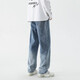 Foss Phil Jeans Summer Hole Loose Work American pantalones Trendy Brand High Street Retro de pierna ancha Men SS-5009 Black Grey XL (recomendado 130-150jin [Jin equivale a 0.5 kg])