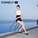 康莉（COMELY）羊皮包头拖鞋女25年夏季粗跟法式两穿凉拖尖头穆勒鞋 黑色 38