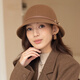 Tilburg star's same style hat for women in autumn and winter, elegant and versatile bucket hat for women, high-end warm wool fisherman hat for women, dark coffee color, 100% Australian fine wool M (56-58cm)