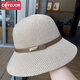 
COYOJOR Xiyao's Korean sun protection face small basin hat top hat sun protection fisherman hat British retro face mask beach sun hat women beige adjustable