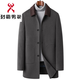 KBXNG Jinba high-end double-sided woolen coat for men middle-aged and elderly fathers business lapel down-lined woolen coat Gray coffee M 170 Recommendation 100-125Jin Jin is equal to 0.5 kg