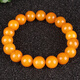 Minol chicken fat yellow beeswax old wax round bead bracelet diameter 11mm weight 15.97 grams
