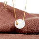 Ou Ceni 18k gold beeswax Hetian jade jasper passerby pendant clavicle chain white jade sugar jade cat's eye jasper smoke purple yellow mouth Hetian white jade A4012 comes with 925 silver chain