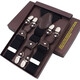Wenting strap men's trousers overall belt Y-shaped 6-clip formal business suspender belt strap clip men black 6-clip gift clip gift box