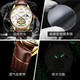 
OLEVS Swiss certified brand couple watch fully automatic mechanical watch luminous waterproof hollow high-end men's and women's watch price OLEVS-3601 room white + 6636 rose red