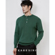 KARESINO autumn and winter high-end business Henry collar sweater slim casual all-match round neck sweater men's base shirt light brown light apricot M M